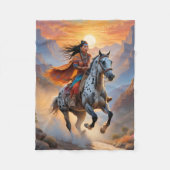 アパロオサホースウォーターカラーヒョウ フリースブランケット (正面)