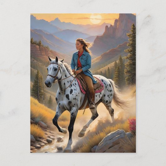 アパロオサホースウォーターカラーヒョウ ポストカード (正面)