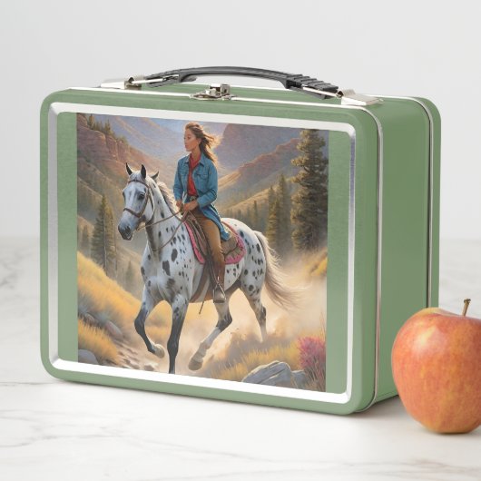 アパロオサホースウォーターカラーヒョウ メタルランチボックス (インサイチュ)