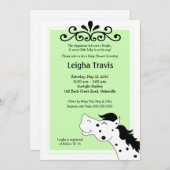 アパロオサホースニュートラル5x7ベビーシャワー招待状 招待状 (正面/裏面)