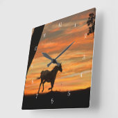 アパロオサホース&オークツリー スクエア壁時計 (傾斜)