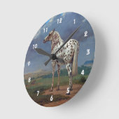 アパロオーサ絵画斑馬 ラウンド壁時計 (傾斜)