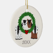 アパロパーソナライズされたーサ馬カップル1stクリスマス セラミックオーナメント (右)