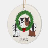 アパロパーソナライズされたーサ馬カップル1stクリスマス セラミックオーナメント (左)