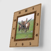 アパローサ馬群 スクエア壁時計 (傾斜)