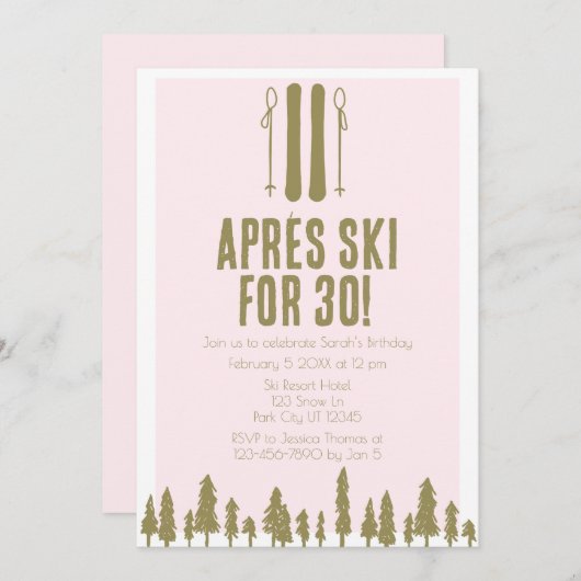 アパーズスキー冬30歳の誕生日 招待状 (正面/裏面)