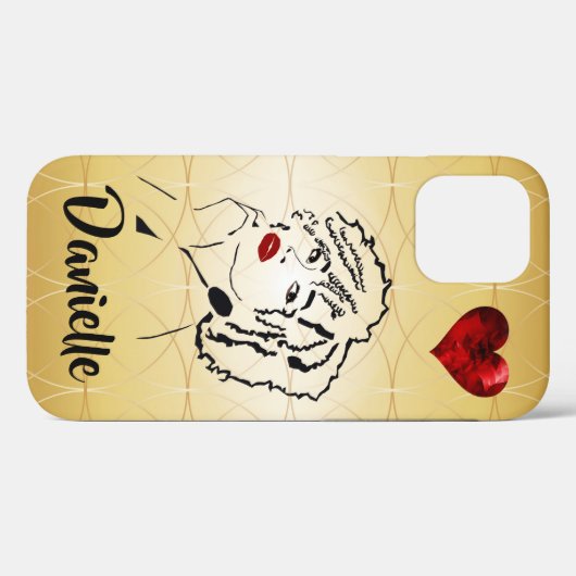 アパーソナライズされたフかわいらしリカ女性iPhone 12ケース Case-Mate iPhoneケース (裏面 (横))