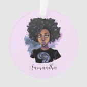 アパーソナライズされたフきらめくリカ人女性 オーナメント (正面)