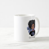 アパーソナライズされたフきらめくリカ人女性 コーヒーマグカップ (正面右)
