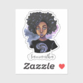 アパーソナライズされたフきらめくリカ人女性 シール (シート)