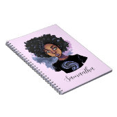 アパーソナライズされたフきらめくリカ人女性 ノートブック (右側)