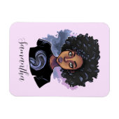 アパーソナライズされたフきらめくリカ人女性 マグネット (横)