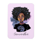 アパーソナライズされたフきらめくリカ人女性 マグネット (縦)