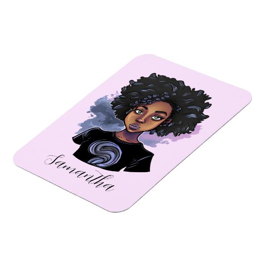 アパーソナライズされたフきらめくリカ人女性 マグネット (左側)