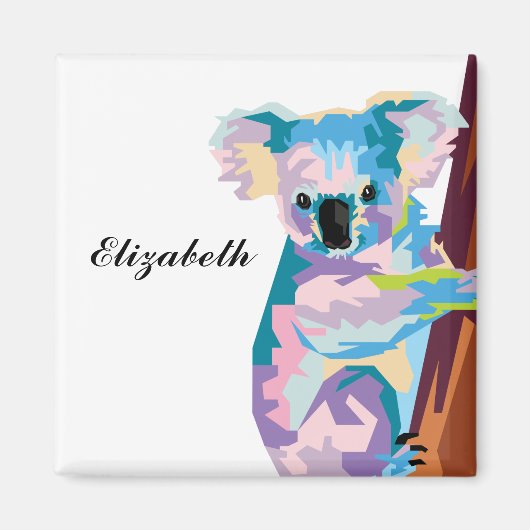 アパーソナライズされたポップ・アートのカラフルートコアラ マグネット (正面)