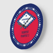 アパーソナライズされたーカンソー州旗デザイン ラージ壁時計 (傾斜)