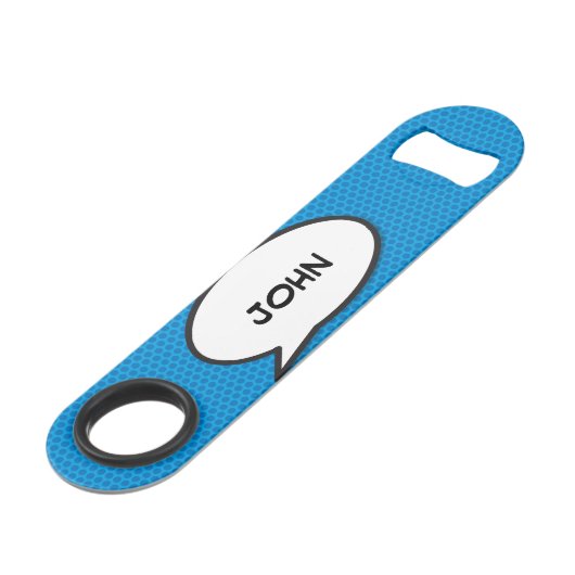 アパーソナライズされたート漫画ブックのスピーチバブル スピード栓抜き (裏面アングル)