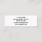 アパーソナライズされたート漫画ブックZAP! スキニー名刺 (裏面)