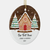 アパーソナライズされたーニューホームジンガーブレッドオーナメント セラミックオーナメント (右)