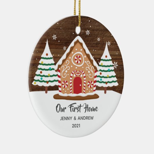 アパーソナライズされたーニューホームジンガーブレッドオーナメント セラミックオーナメント (右)