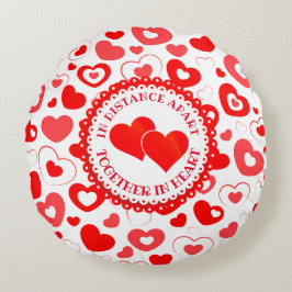 アパートが一緒にハートカスタム文字 ラウンドクッション