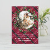 アパートが一緒にリースフランネルフォトクリスマス 招待状 (スタンド正面)