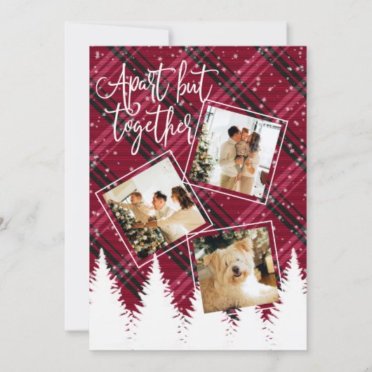 アパートが一緒にリースフランネルフォトクリスマス 招待状 (裏面)