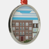 アパートの建物 メタルオーナメント (右)