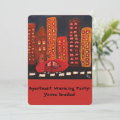 アパートの暖まるパーティの招待状 招待状 (スタンド正面)