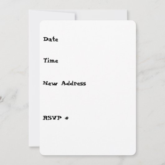 アパートの暖まるパーティの招待状 招待状 (裏面)