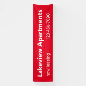 アパートメントコミュニティナウリース電話番号レッド 横断幕 (縦)