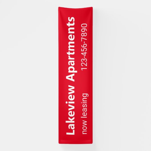 アパートメントコミュニティナウリース電話番号レッド 横断幕 (縦)