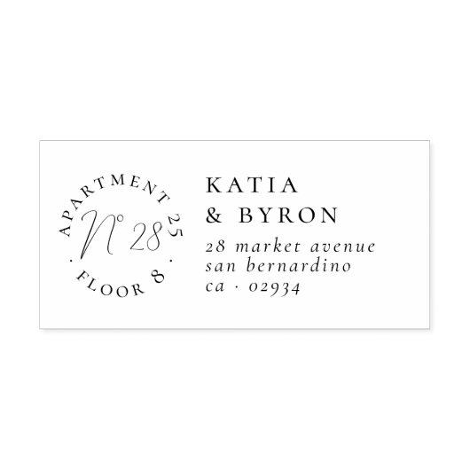 アパートメントフロア&ハウスナンバーシック差出人住所 ラバースタンプ (インプリント)