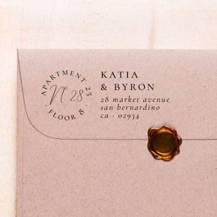 アパートメントフロア&ハウスナンバーシック差出人住所 ラバースタンプ