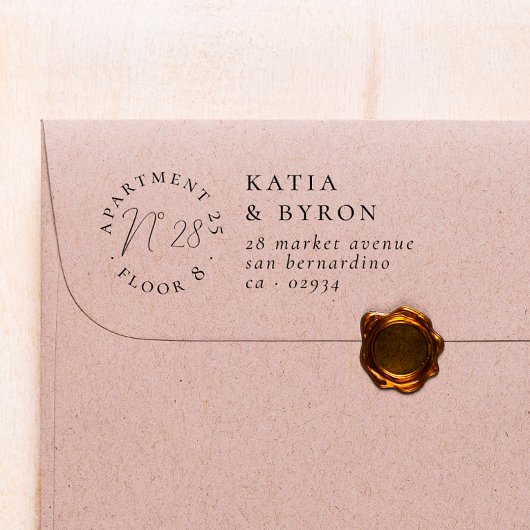 アパートメントフロア&ハウスナンバーシック差出人住所 ラバースタンプ