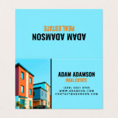 アパートメント&ハウス実在 – エステートブローカーQRフォールディング 名刺 (外部フラット)