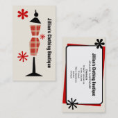 アパールストアブティックレッドプレイドマネキン 名刺 (正面/裏面)