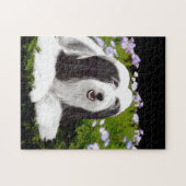 アヒゲド·コリ絵画ーズ-かわいいオリジナル·ドッグ·アート ジグソーパズル (横)