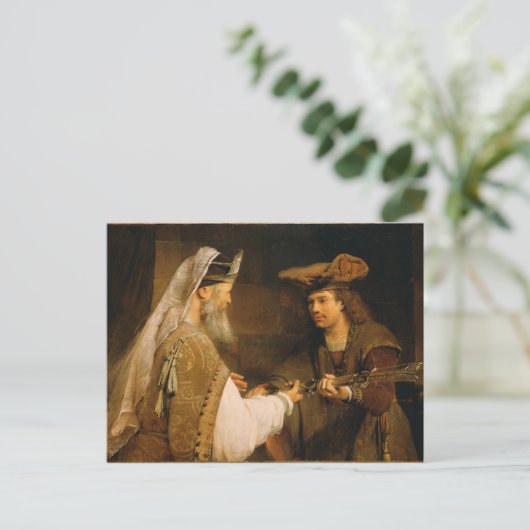 アヒメレクがゴリアテの剣をダビデに与える ポストカード (スタンド正面)