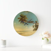 アヒョウのヤシビーチ ラージ壁時計 (ホーム)