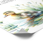 アヒルおむつラッフルベビーシャワーブルー ポスター (角)