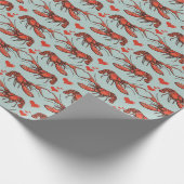 アヒルおもしろいエッグブルーあなたはマイロブスターロマンス ラッピングペーパー (角)