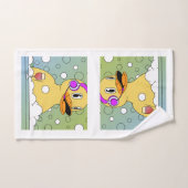 アヒルおもしろいハンドタオル ハンドタオル (ハンドタオル)