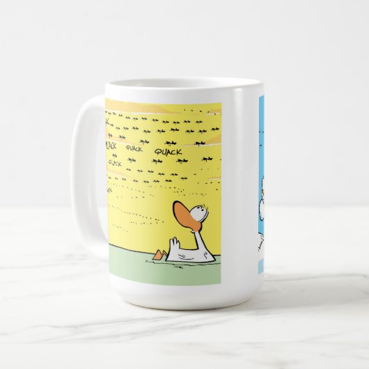 アヒルおもしろいマンコーヒーマグ コーヒーマグカップ (正面左)