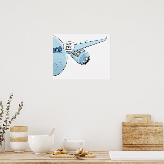 アヒルおもしろい航空漫画のポスター ポスター (キッチン)
