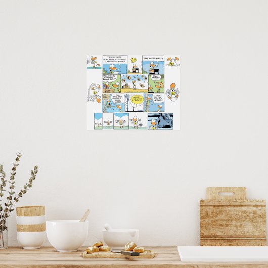 アヒルおもしろい航空漫画のポスター ポスター (キッチン)