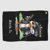 アヒルおもしろい顔 ゴルフタオル (横)