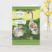 アヒルおよびガチョウの母の日カード カード (黄色い花)