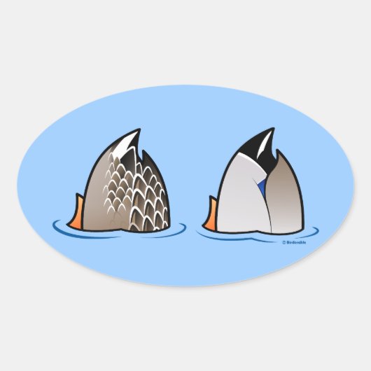 アヒルお尻 楕円形シール (正面)