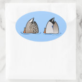 アヒルお尻 楕円形シール (バッグ)